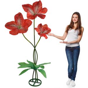 Giant Artificial Flower 3PCS 3D Realistic Waterproof Fake Flowers Durable Easy Maintenance Perfect for Home Garden Weddings Events Christmas Graduation Party Decorations (orange1)