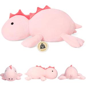 22" 3.5 lbs Weighted Dino Stuffed Toys, Cute Animals Plushie Dolls Pillow Gifts for Kids Adults (Pink)