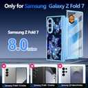Hekodonk for Galaxy Z Fold 7 Case,[Compatible with MagSafe][Glow in The Dark][Front Screen Protector][Stand][Hinge Protection],Slim Fit for Women Girls for Samsung Galaxy Z Fold 7,Blue