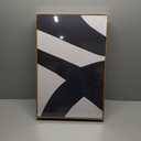 OIQArtOIQ 3 Piece Large Abstract Canvas Wall Art For Living Room Black and White Framed Wall Art Geometric Minimalist Modern Aesthetic Art Prints Artwork For Bedroom Office Dining Room 12x16 in