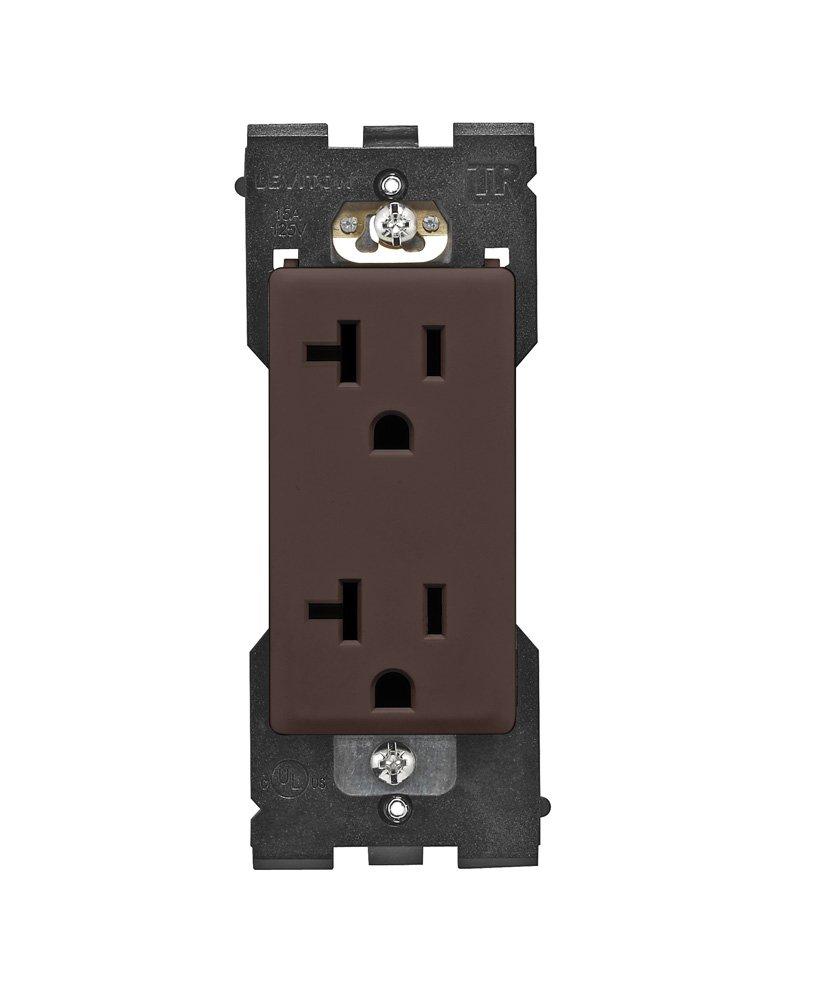 Leviton Renu Tamper-Resistant Outlet, 20-Amp, 125VAC, RER20-WB, Walnut Bark Leviton Renu Tamper-Resistant Outlet, 20-Amp, 125VAC, RER20-WB, Walnut Bark