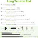 Extra Long Tension Rod 41-165inch Heavy Duty Tension Curtain Rods no Drilling Outdoor Curtain Rod for Patio,Windows,Shower,Doorway,Spring Rods Diameter 1.26inch Black