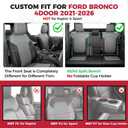 FREESOO Custom Seat Covers for 2021-2026 Ford Bronco 4 Door | without cupholder, OEM fit, waterproof leather, storage pockets, airbag compatible