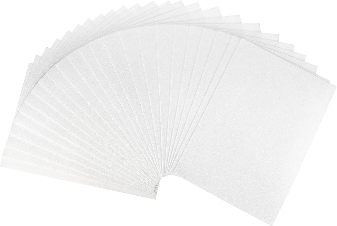 uxcell White Glitter EVA Foam Sheets 11 x 8 Inch 2mm Thick for Crafts DIY Projects 24 Pcs