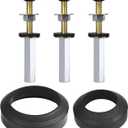 Toilet Tank to Bowl Gasket Kit with 3 Sets of 304 Stainless Steel Bolts, Includes 2-Inch & 3-Inch Toilet Seal Gaskets, Universal Repair Kit for 2-Piece Toilets, Leak Fix Kit