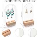 Yulejo Acrylic Earring Display Stand - Jewelry Retail Holder Arch with Wooden Bases for Studs & Dangle Earrings (24)