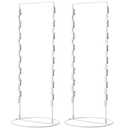 Chip Snack Rack Clip Display Countertop Rack Potato Candy Chip Bag Holder 2 Strand with 30 Clips for Retail Stand Cotton Candy Bags Snacks, 10 x 24 In(White,2 Pieces)
