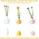 2 x 5pcs Mini Vase Magnets for Fridge, Cute Mini Magnetic Vases Funny Tiny 3D Plant Vase Decorations with Artificial Flowers for Home Office Kitchen Refrigerator Locker Decor