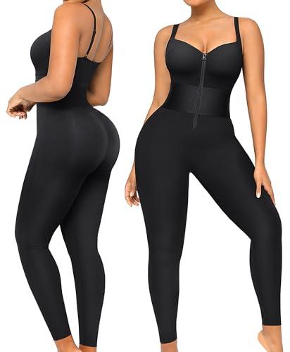 SHAPELLX One Piece Jumpsuits for Women Tummy Control Outfit Workout Bodysuit Yoga Romper Shapewear Full Length Playsuit XL