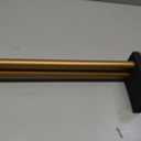 Heavy Duty Double Curtain Rod with Palm Leaves Finials and Aluminum Bouquet Brackets,Double Curtain Rods for Windows 36 to 72 Inches,1 Inch Front, 5/8 Inch Back Adjustable Double Rods,Gold