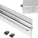 32" Shower Door Drip Rail with Drip Rail Plugs, Framed Shower Door Replacement Drip Rail with Vinyl Sweep and Pre-Applied Mounting Tape (32 Inch)