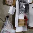 Thick Upholstered Kitchen Chairs 1pcs No Armrests Leather Cushion Dining Chair with Walnut Backrest Black Iron Legs