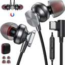USB C Headphones Wired for MacBook iPad Pro, Type C Earphones with Microphone HiFi Stereo Magnetic in Ear Wired Earbud for Samsung S25 S24 Ultra S23 FE S22+ iPhone 17 16 15 Pro Max Plus Pixel 10 9 8