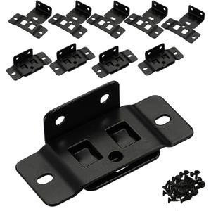 2-in-1 Locking Insert Brackets 10 Pack - L-Shaped 90 Angle Bed Frame Brackets & Rail Connectors| Heavy Duty Hardware for Wood Furniture/ Bed Replacement/ Cabinet/ Shelf/ Closet/ Wardrobe