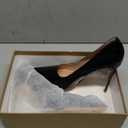 Elisabet Tang Women Pumps, Pointed Toe High Heel 4.7 inch/12cm Party Stiletto Heels Shoes Matte (10, Black Patent Leather)