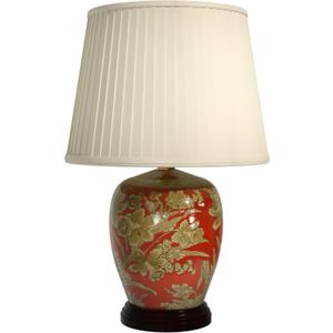 Red Lantern 21" Floral Bouquet Jar Lamp