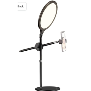 CAOGE10 Selfie Full Screen Fill Light LED Overhead Phone Mount with Adjustable Brightness/Color Temperature, 360° Rotation Phone Holder and Long Arm Bracket - Perfect for Filming and Video Conference