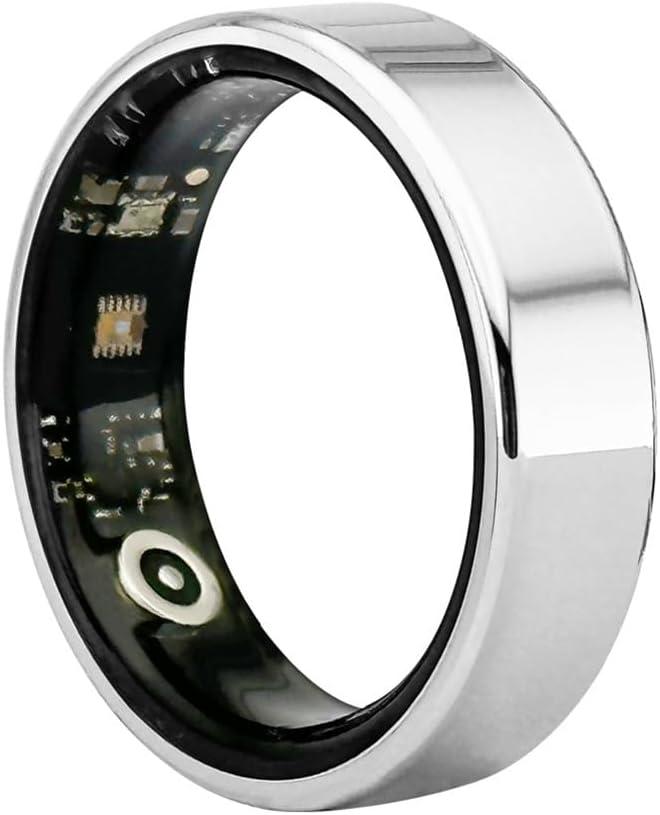Smart Portable Ring, Waterproof Smart Sports Ring, 24-Hour Continuous Measurement, Real-Time Display of Your Health Status, for Sports Enthusiasts and Seniors,Silver,11