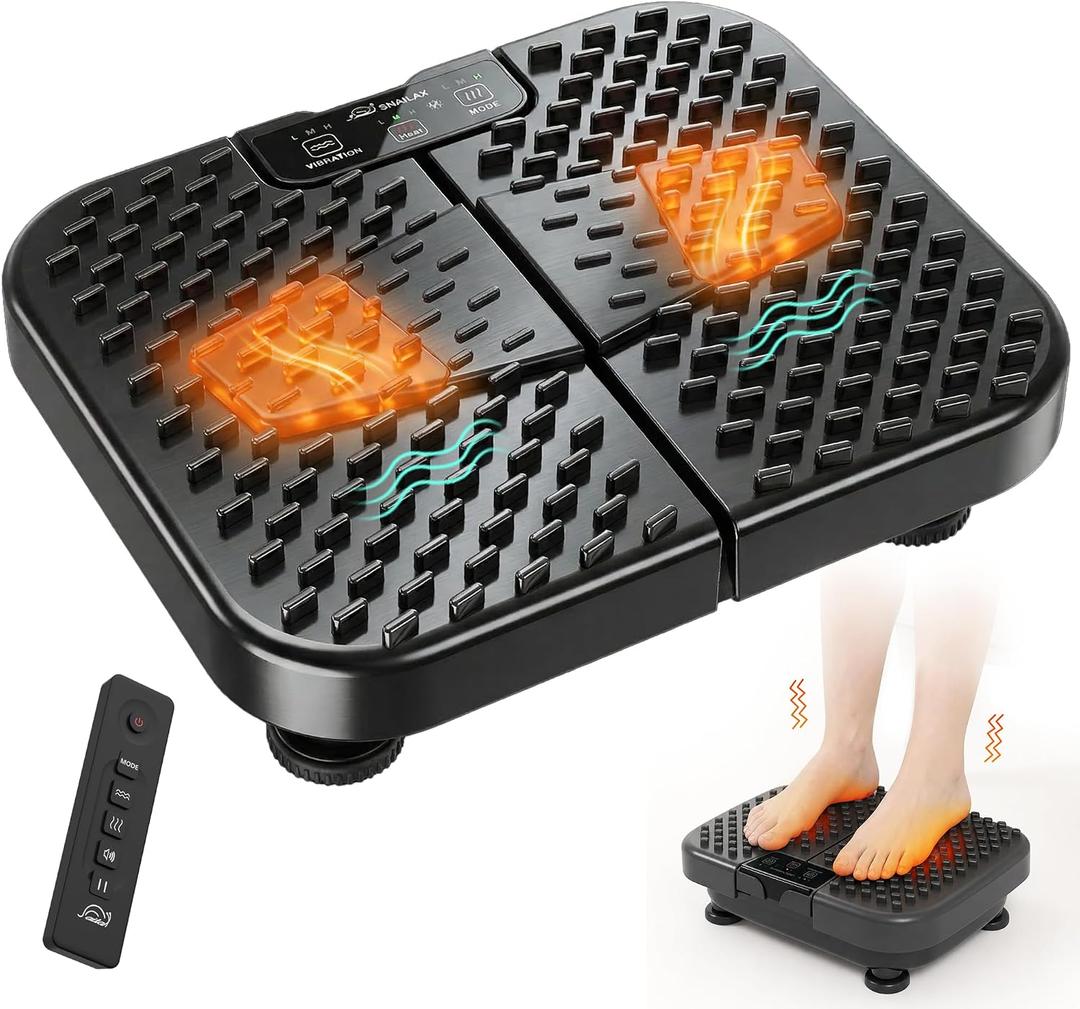 Snailax Vibration Foot Massager with Heat, Remote Control for Tired Feet | 2026 Upgraded,Foot Circulation Machine for Neuropathy, 3 Powerful Vibration Modes, 3 Intensities, 3 Heat Levels
