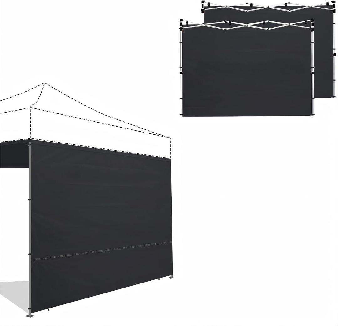 Joramoy Canopy Tent Sidewalls for 10×10 Pop Up Canopy, 3 Pack Instant Canopy Sunwall, Waterproof and UV Protection Canopy Shade Wall, Straight Leg Canopy Sidewalls 3 PCS Only(Black)