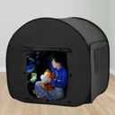 Sensory Tent for Kids with CPC Certification - Sensory Calm Corner Helps Autism, ADHD, SPD Children Relax, Reduce Anxiety - Portable Pop-up Blackout Hideout Play Tent Toys Add Windows (Small)