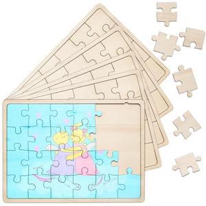 9 Sheets Unfinished Wood Puzzles Blank Puzzle Pieces Wooden Jigsaw Puzzles Freeform Things to Paint, Write and Draw On, Make Your Own Puzzle for Kids DIY Craft (8.9 x 5.9 Inch)
