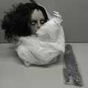 JOYIN 67" Halloween Decorations Outdoor Life Size Bride Decor, White Ghost Haunted House Props with Creepy Sound for Garden Yard Lawn