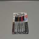 Sharpie Metallics Permanent Markers, Fine Tip, Assorted Colors, 6 Pack