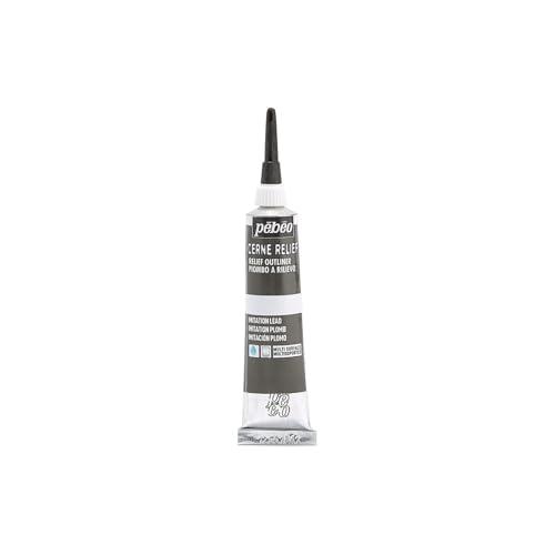 Pebeo Vitrail, Cerne Relief Dimensional Paint, 20 ml Tube with Nozzle - Imitation Lead 