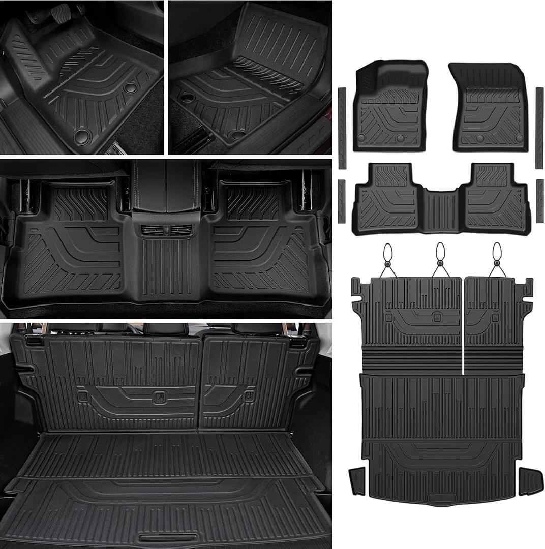 Floor Mats Set for Nissan Rogue 2021-2025 2026 (Not fit Sport), All Weather TPE Backrest Mat Trunk Mat Cargo Liner Door Sill Guards Accessories (2021-2026 | Floor Mats Set)