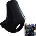 FATECIM Motorcycle 5.75 Headlight Fairing Cover 17 Tall Touring Sport Windshield with 35-49MM Fork Clamps Universal for Harley Suzuki Honda Yamaha Kawasaki Chopper Bobber Cafe Racer (Gloss Black)