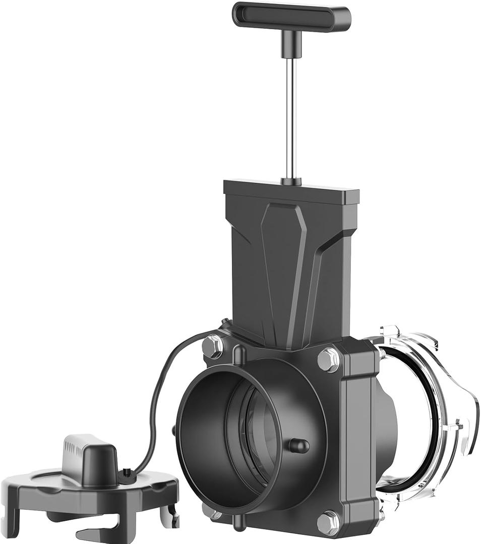 DUMPMAN RV Sewer Gate Valve, Shut Off Valve with Leak-proof Cap, Twist-on Sewer Hose Valve, Fit for 3" Drain Pipe