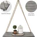 3 x 17 x 5 inch Wall Hanging Floating Shelves, Distressed Wood Farmhouse Organizer, Rustic Home Décor for Living Room Bathroom Bedroom Kitchen Apartment, Set of 3, Grey