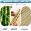 No Drill Bamboo Roman Shades Cordless, Raw Bamboo, 35" W x 64" H