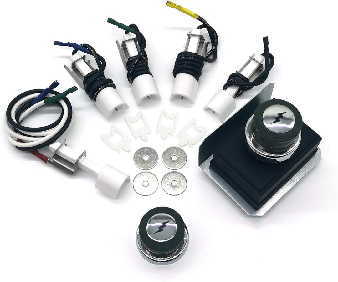 WEMEIKIT 1836-13 7628 7629 Universal Igniter Kit for Weber Genesis 300 Series Front-Control Grills, Genesis E/S 310 320 330 Starter Kit, 65946 65942 Part, 4-Outlet Ignition Replacement 88826