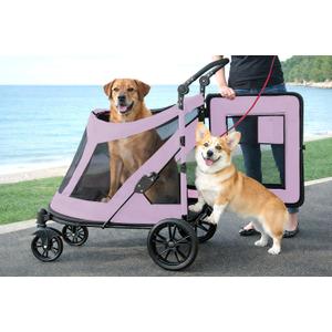 Pet Gear No-Zip Excursion Pet Stroller, Bubble Gum