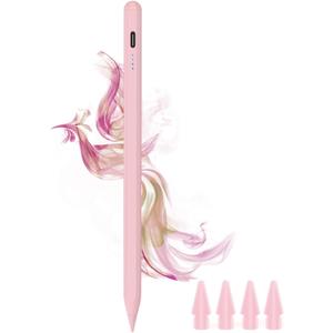 Stylus Pen for iPad 9th&10th - Type-c Charging Pencil for ipad Palm Rejection Active Pen Compatible with (2018-2025) Apple iPad 6/7/8/9/10/11(A16), Air 3/4/5/M2/M3, Mini 5/6, Pro 11"/12.9"/M4Pink