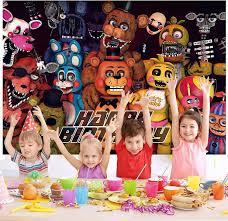 Freddy's Backdrop, 5 Nights Party Background Photo Booth Banner Large Fabric Artistic for Birthday Party Decorations (Black),  5 x 3 Ft