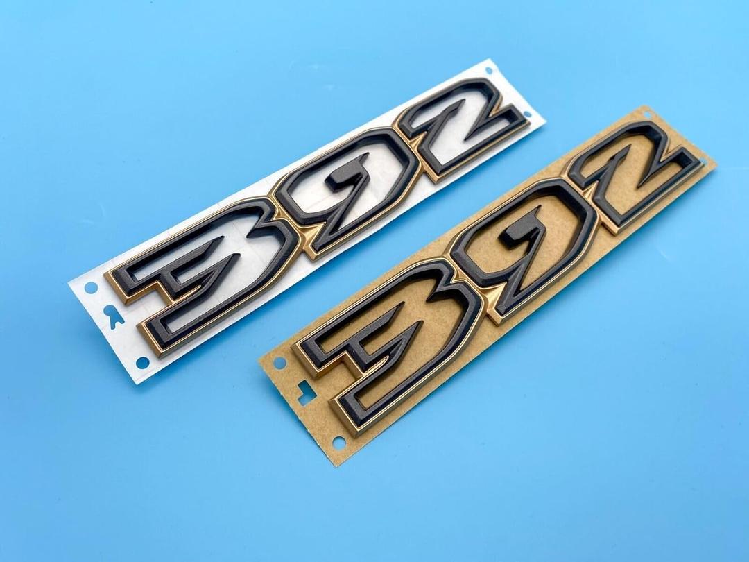 Pair New Custom Paint 392 Hood Emblems 3D Badge Replacement for 2021-2024 Wrangler (Bronze Black)