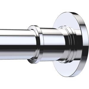 BRIOFOX Industrial Shower Curtain Rod - Rustproof Non-Slip 43-72 Inch 304 Stainless Steel Tension Curtain Rod for Window or Bathroom, Chrome