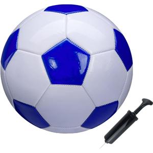 SPDTECH Soccer Ball Size 5 White Blue Outdoor and Indoor School Sports Activity Anti-Explosion Classic Design Suitable for Adults Youth Kids Toddler Boy Gift Training Practice