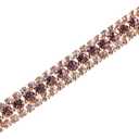 uxcell 1 Yard 3 Rows Rhinestone Chain, 8.5mm Bling Crystal Close Claw Chain Trim for DIY Jewelry, Clothing, Bags, Shoe Decoration (Gold, Light Purple/White)
