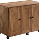 Sauder Miscellaneous Storage Sewing/Craft Cart/ Pantry cabinets, Vintage Oak finish, L: 40.08" x W: 19.45" x H: 28.50"