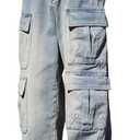 Baggy Cargo Jeans Men Teen Boys Casual Loose Jeans Flap Pockets Y2k Denim Pants 90s Hip Hop Streetwear XL