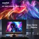 [Built-in Apps & 2026 Upgraded] Mini Projector with WiFi 6 and Bluetooth 5.4 Support 4K 1080P Auto Keystone 180 Rotatable Projector Portable Compatibile with HDMI/TV Stick/Memory Stick/Laptop, Dark