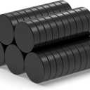 Strong Neodymium Magnets - Rare Earth, Heavy Duty, Round, Small, 0.47 x 0.12 Inch, 50 PCS, Black
