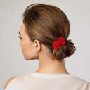 BBTO 12 Pcs Rose Hair Clip Mexican Hair Accessories for Flamenco Dancer Women Mexican Flowers Bridal Christmas Flower Clips for Holiday Wedding Dance Birthday Bridesmaid (Red)