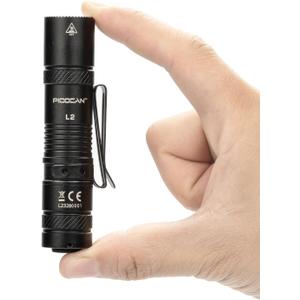 PIOOCAN Rechargeable Flashlights 1200 Lumens EDC Flashlight, AA Pocket Flashlight High Lumens with Clip, Super Bright Small Flashlights, 4 Modes Flash Light for Camping, Home, and Emergencies (Black)