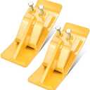 Tractor Bucket Protector(Upgraded Version), 2 Pcs Ski Edge Protector, Turf Tamer Skid Protector with Grade8.8 Double Lock Nuts and Bolts, Heavy Duty Steel for Snow Removal Spreading Gravel,Yellow
