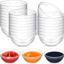 30 Pcs 3.5'' 4 oz Small Clear Plastic Bowls Mini Meal Prep Bowl Round Stackable Ingredient Containers for Dipping Sauce, Spice, Nuts, Snack, Ice Cream, Candy Dishes, Dessert Bowls